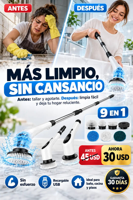 Cepillo eléctrico giratorio multifuncional 9 en 1